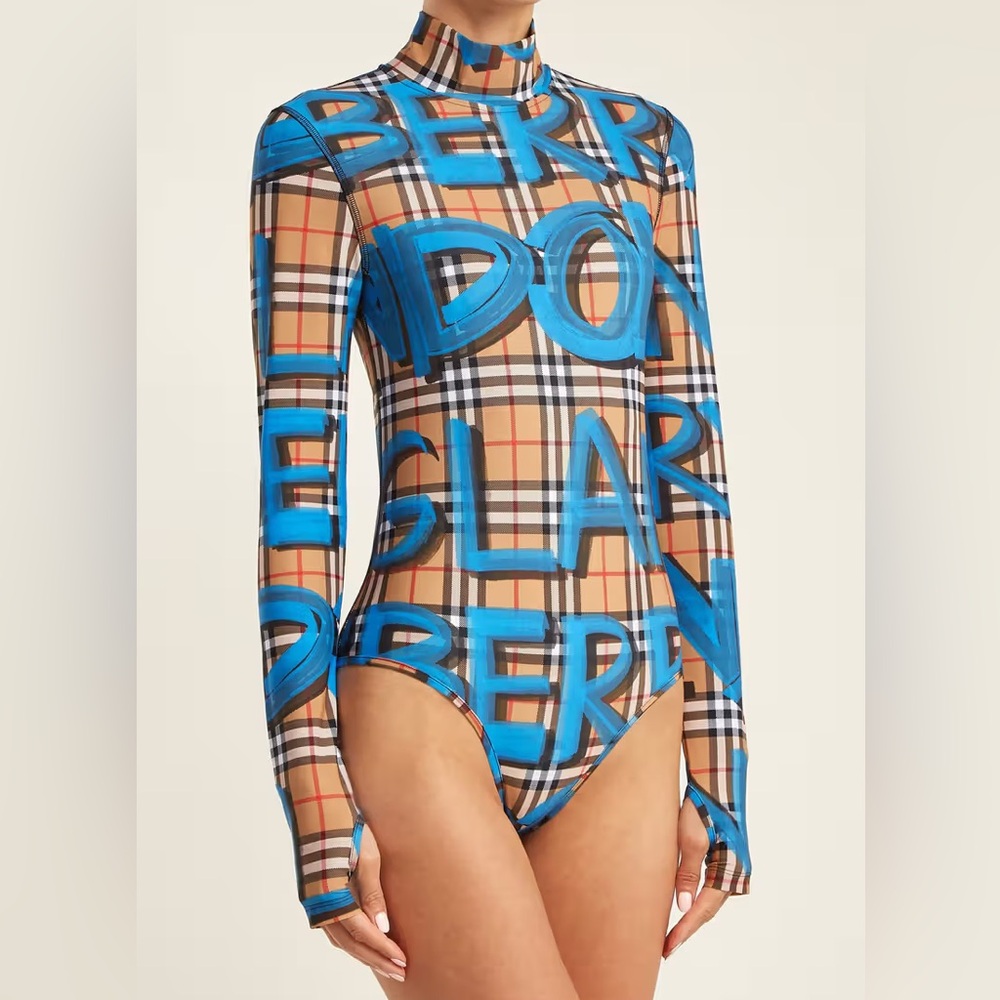 BURBERRY Vintage Check Graffiti Bodysuit
